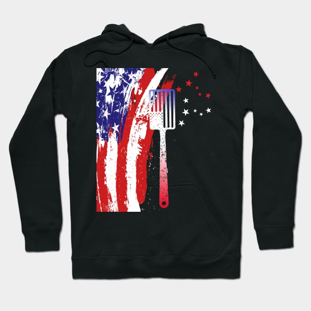American map and Flag, 4th of July, happy independence day God Bless America Hoodie by SweetMay